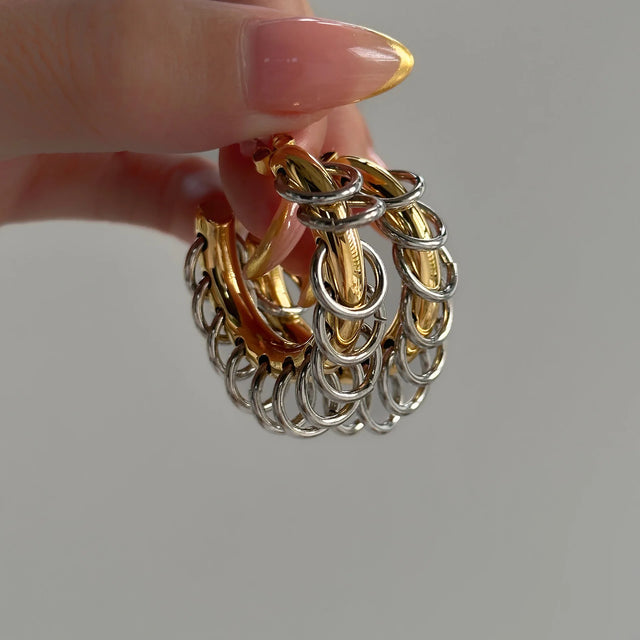 CHAIN EARRINGS (WATERPROOF & 18K GOLD & WHITE GOLD PLATED)