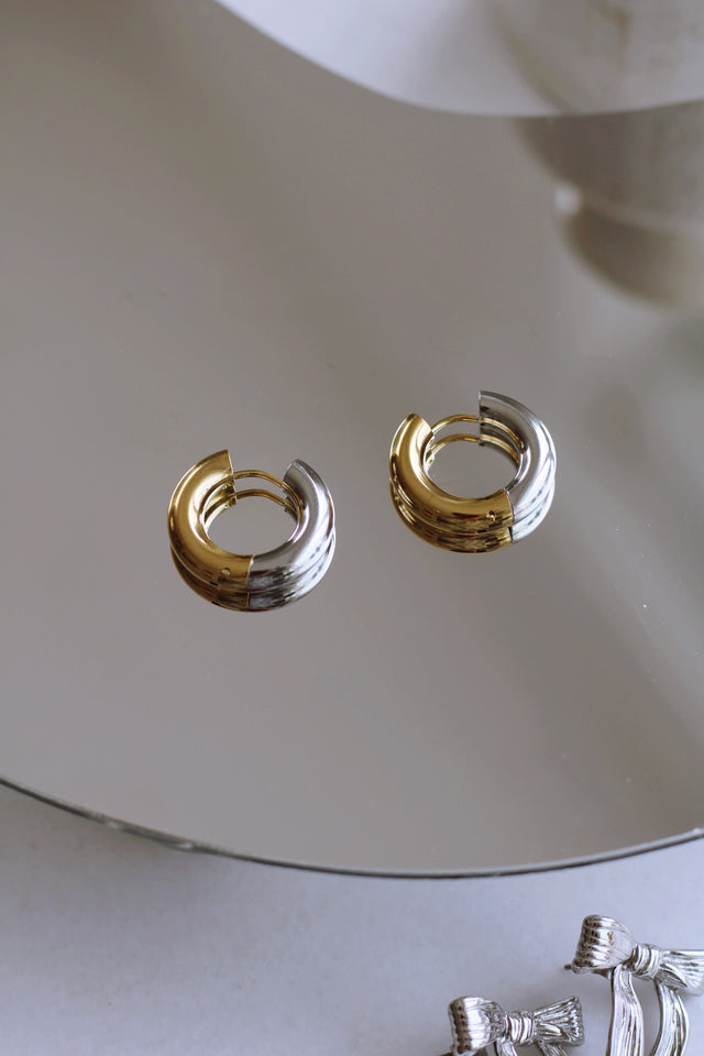 DAKOTA DUAL HOOPS (WATERPROOF & 18K GOLD PLATED)