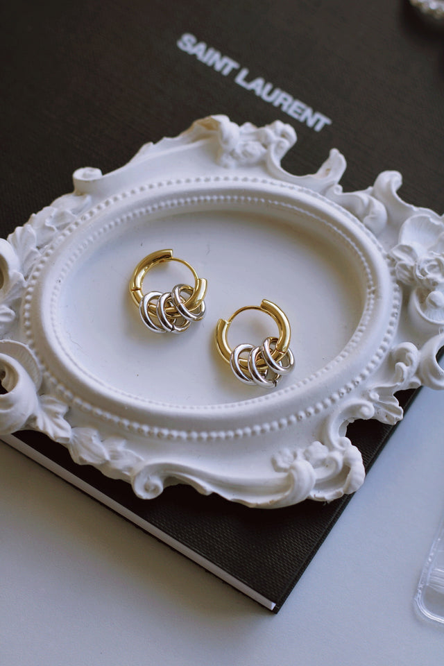 MINI CHAIN EARRINGS (WATERPROOF & 18K GOLD & WHITE GOLD PLATED)