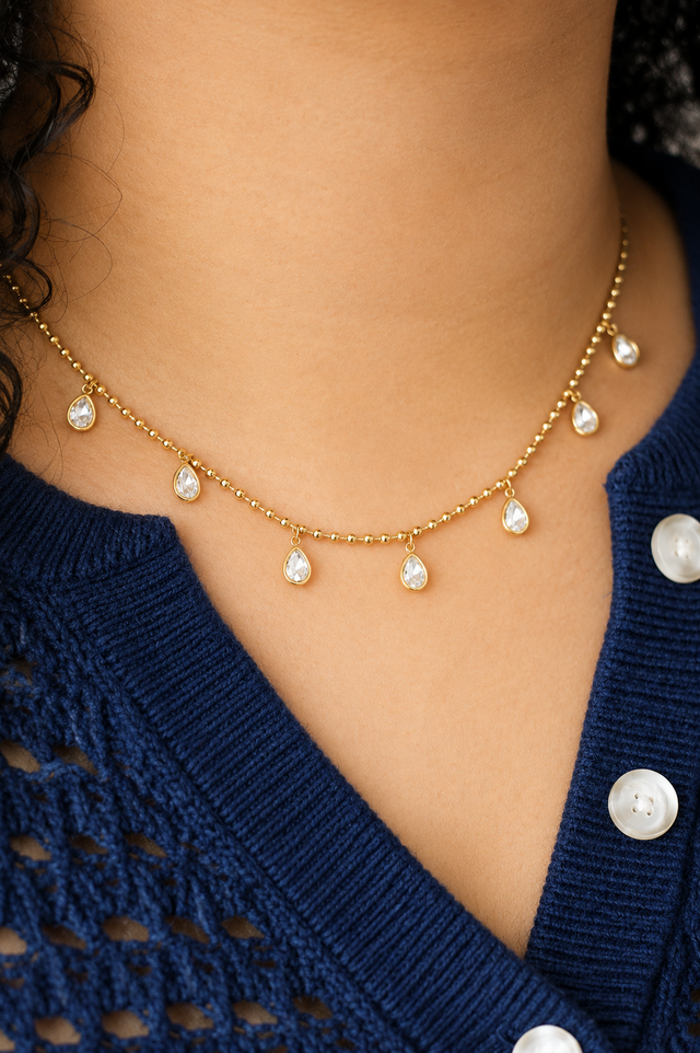 LUMINA TEARDROP NECKLACE (WATERPROOF & 18K GOLD PLATED)