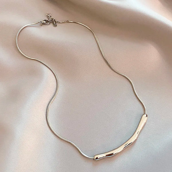 EURO DRIP NECKLACE IN WHITE GOLD 43 CM - FINAL SALE (WATERPROOF & 18K GOLD PLATED)