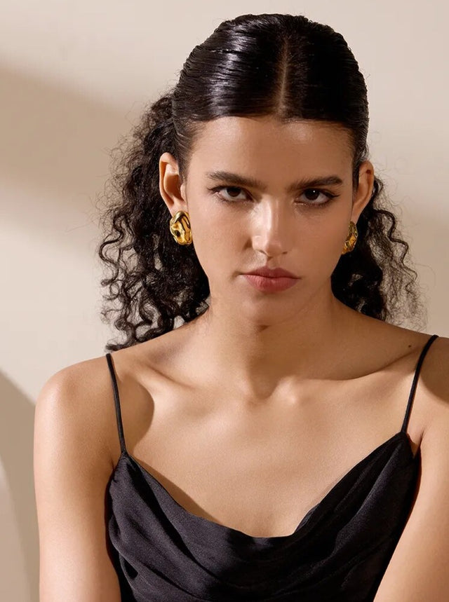 PETROS EARRINGS IN GOLD - FINAL SALE (WATERPROOF & 18K GOLD PLATED)