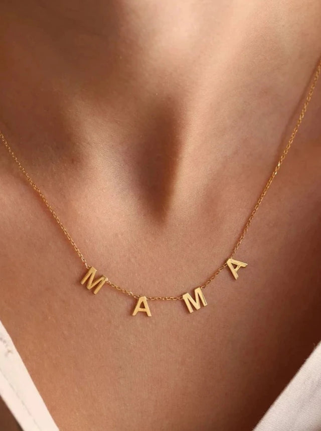 MAMA NECKLACE IN GOLD (WATERPROOF & 18K GOLD PLATED)