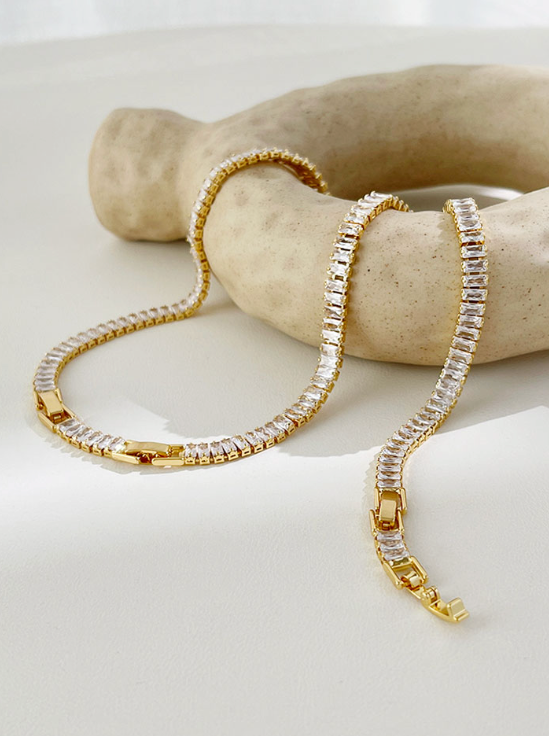 TALIA TENNIS NECKLACE (18K GOLD PLATED)